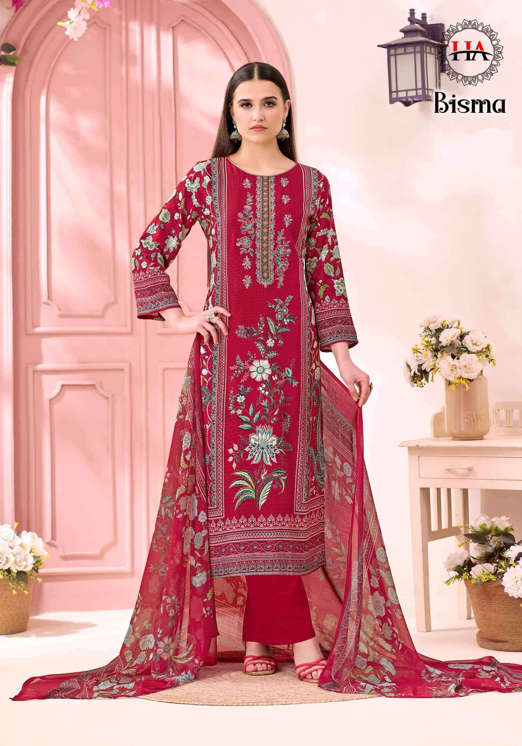 Harshit Bisma Fancy Viscose Rayon Salwar Kameez Wholesale Rate ( 6 Pcs Catalog )