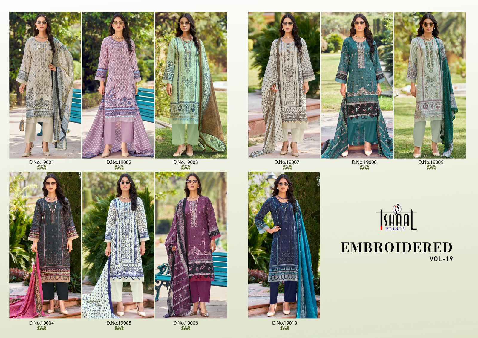 Ishaal Embroidered Vol 19 Lawn Cotton Salwar Kameez Wholesale Rate ( 10 Pcs Catalog )