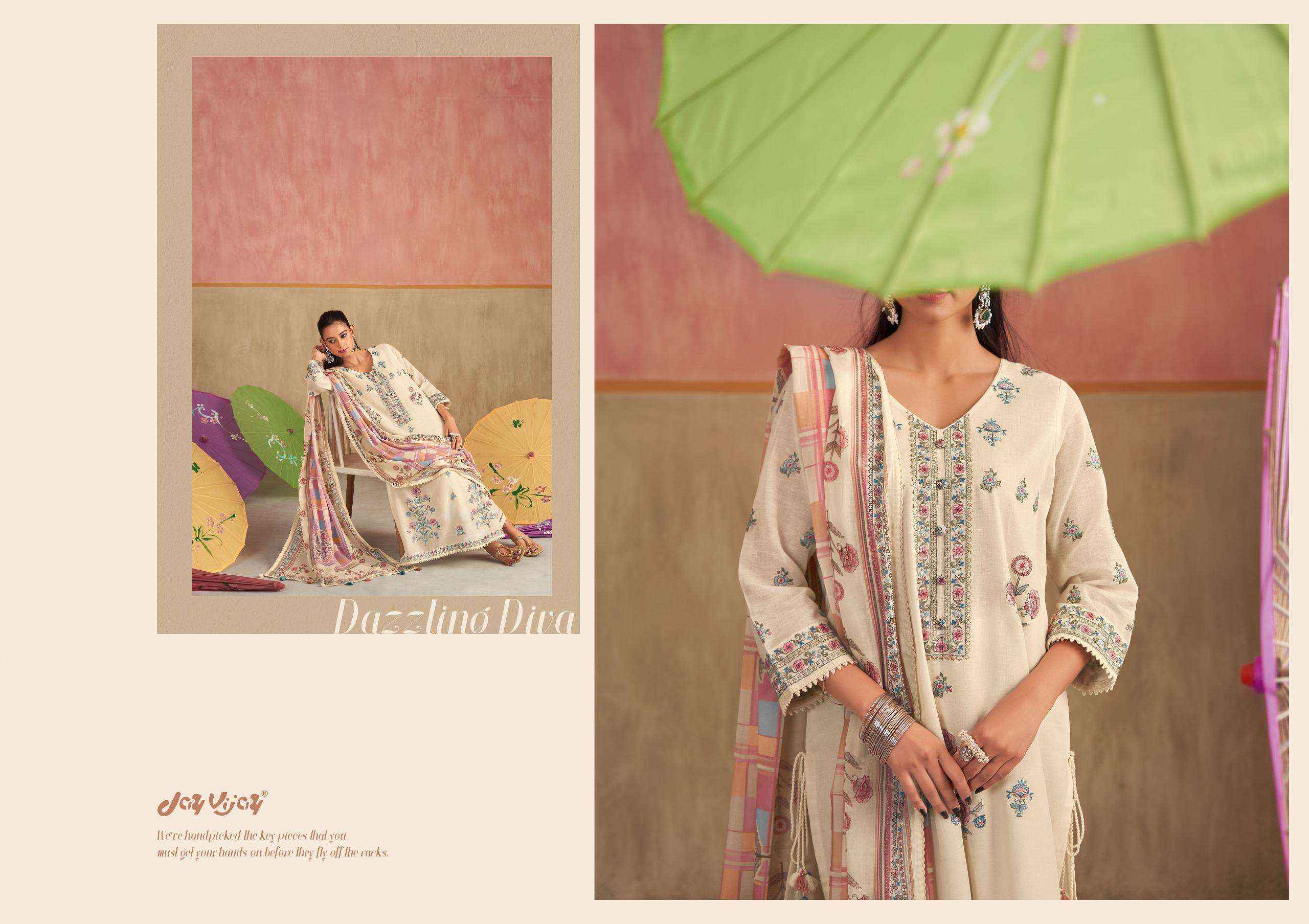Jay Vijay Dhoop Ka Chaata Summer Wear Pure Linen Salwar Kameez Wholesale Rate ( 6 Pcs Catalog )