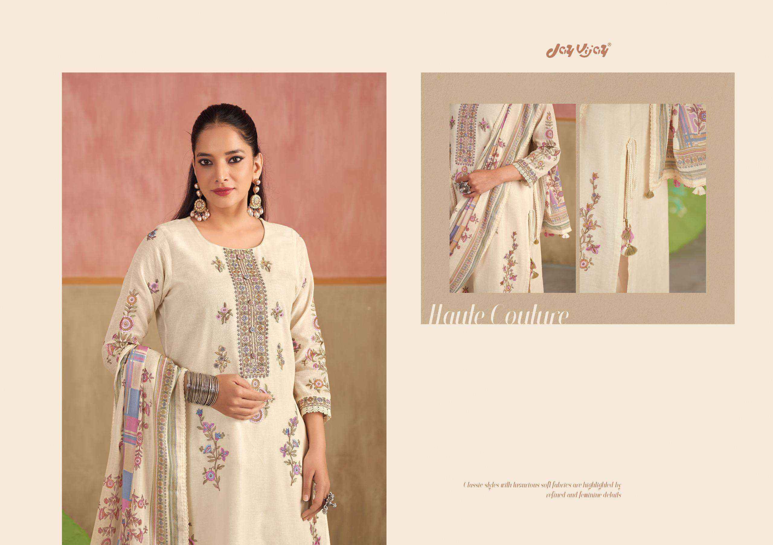 Jay Vijay Dhoop Ka Chaata Summer Wear Pure Linen Salwar Kameez Wholesale Rate ( 6 Pcs Catalog )