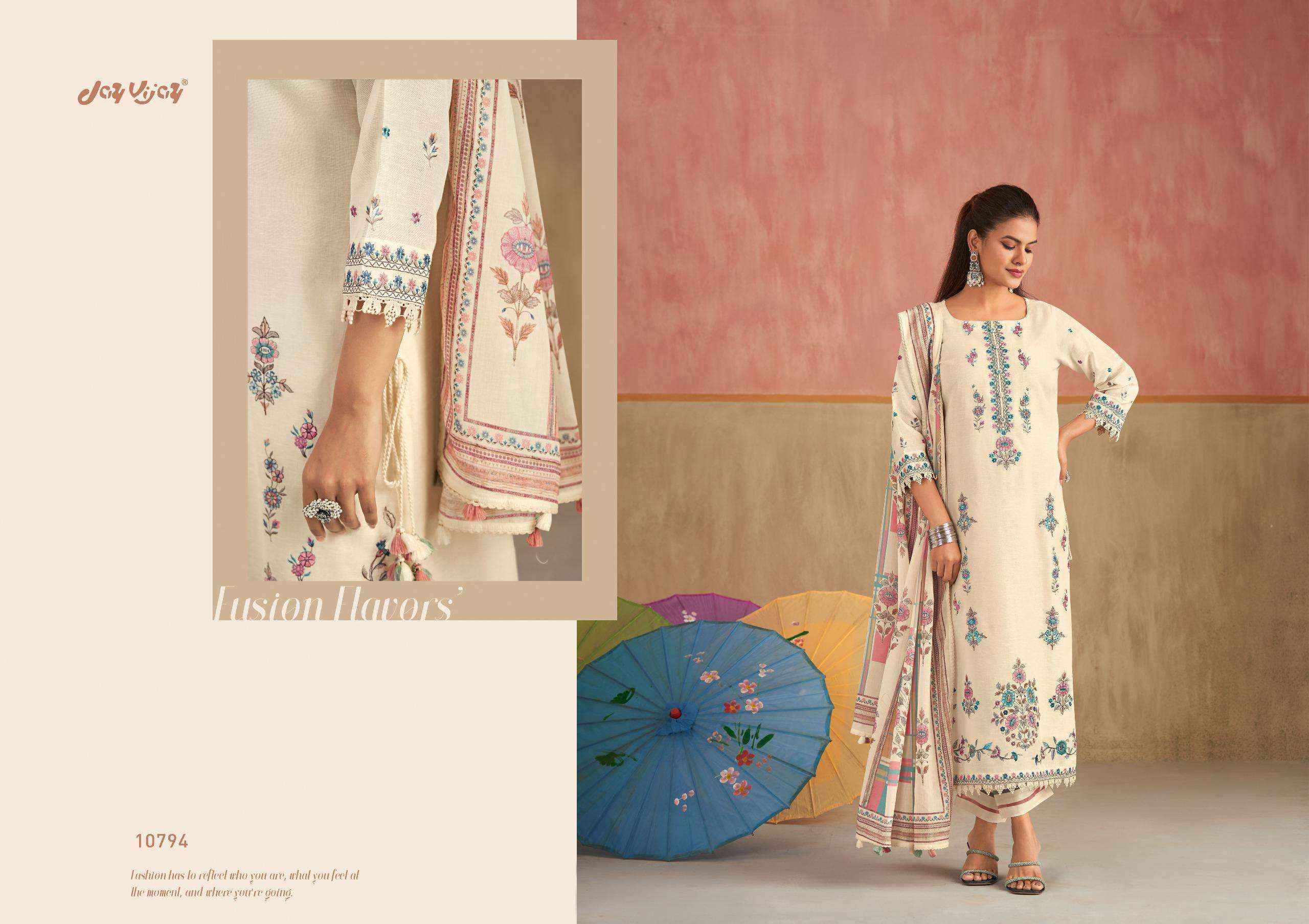 Jay Vijay Dhoop Ka Chaata Summer Wear Pure Linen Salwar Kameez Wholesale Rate ( 6 Pcs Catalog )