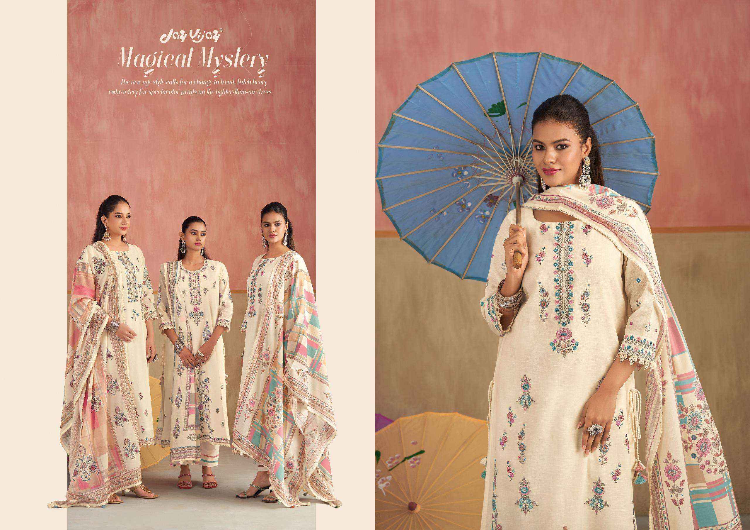 Jay Vijay Dhoop Ka Chaata Summer Wear Pure Linen Salwar Kameez Wholesale Rate ( 6 Pcs Catalog )