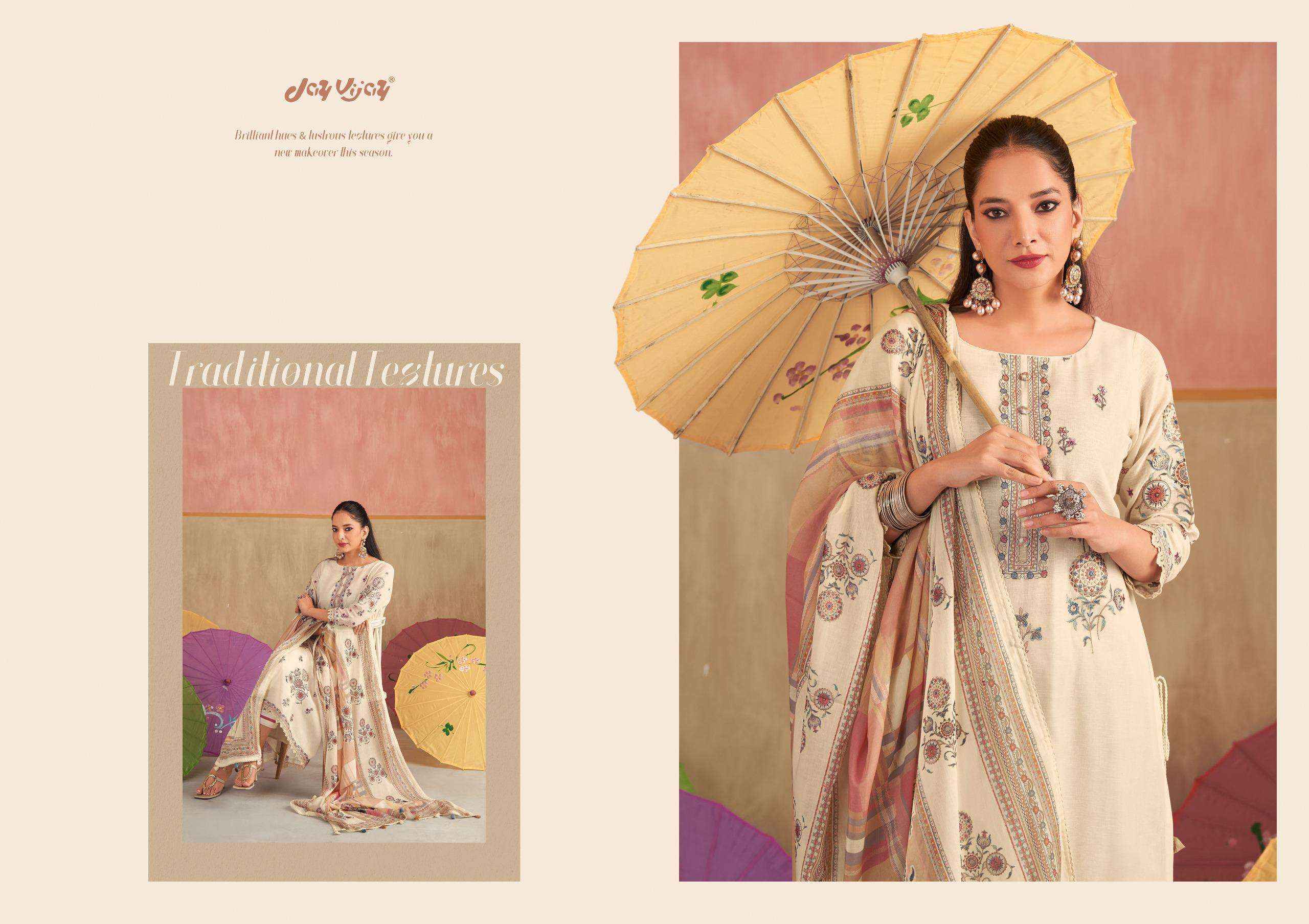 Jay Vijay Dhoop Ka Chaata Summer Wear Pure Linen Salwar Kameez Wholesale Rate ( 6 Pcs Catalog )