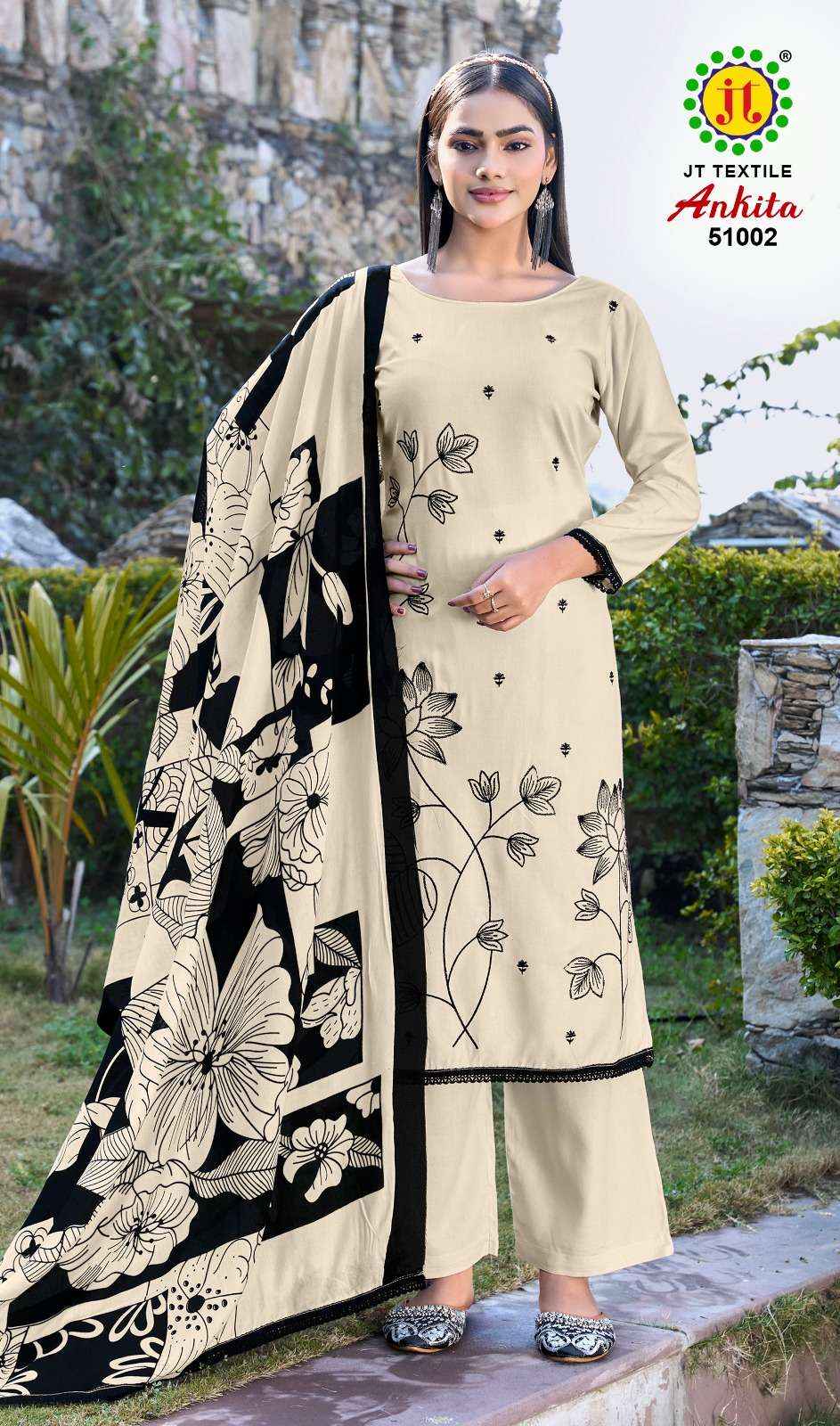 Jt Ankita Vol 51 Rayon Dress Material New Catalogue Wholesale Price ( 5 Pcs Catalogue )