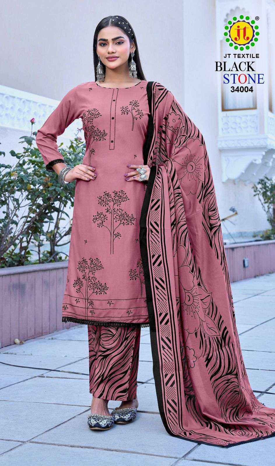 Jt Black Stone Vol 34 Rayon Salwar Kameez Wholesale Rate ( 5 Pcs Catalog )