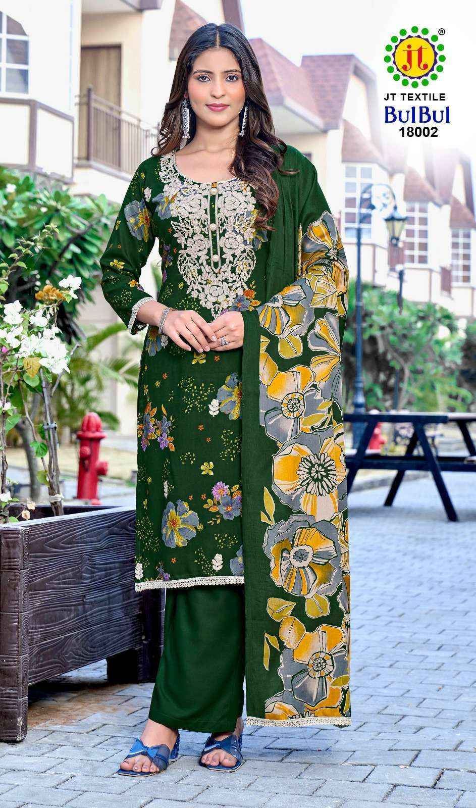 Jt Bulbul Vol 18 Rayon Dress Material Wholesale Price ( 5 pcs Catalogue )