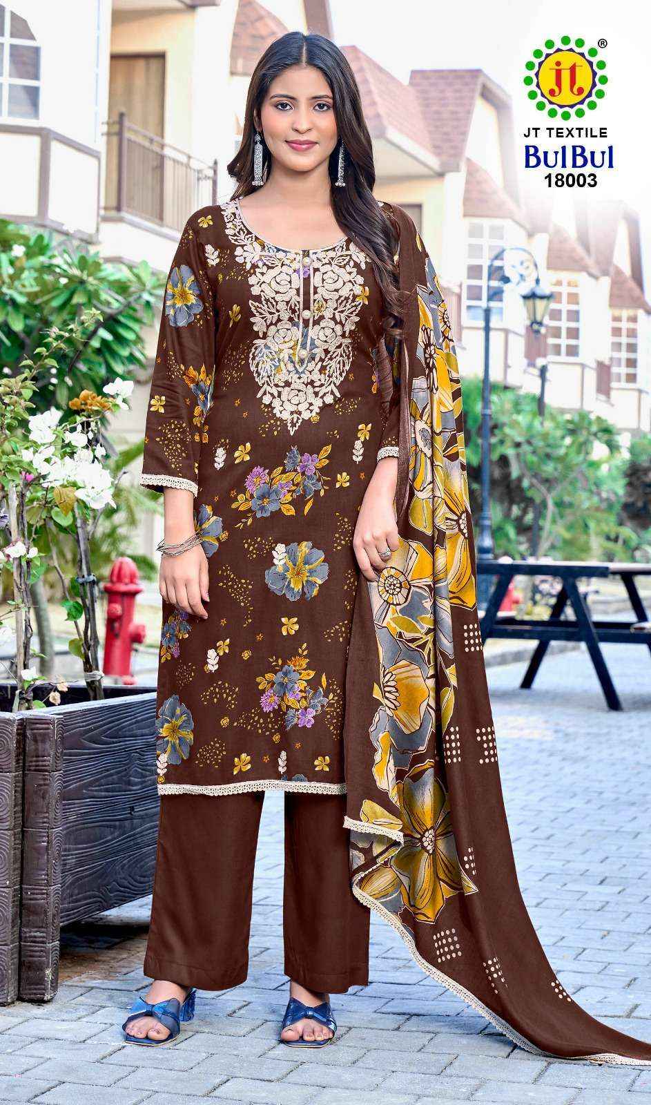 Jt Bulbul Vol 18 Rayon Dress Material Wholesale Price ( 5 pcs Catalogue )