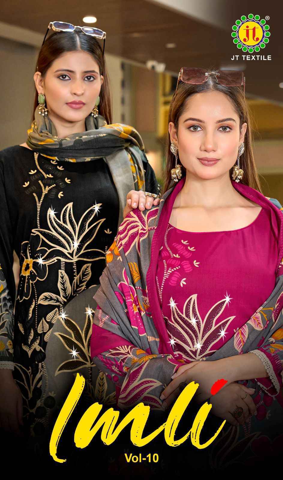 Jt Imli Vol 10 Rayon Salwar Kameez Wholesale Rate ( 5 Pcs Catalog )