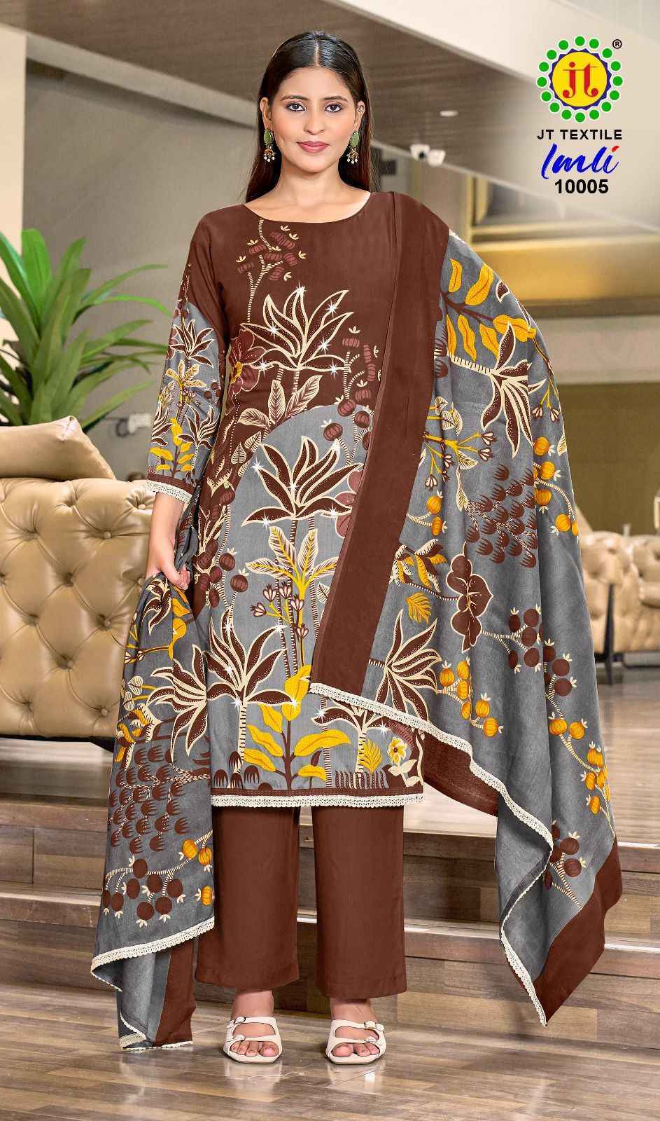 Jt Imli Vol 10 Rayon Salwar Kameez Wholesale Rate ( 5 Pcs Catalog )