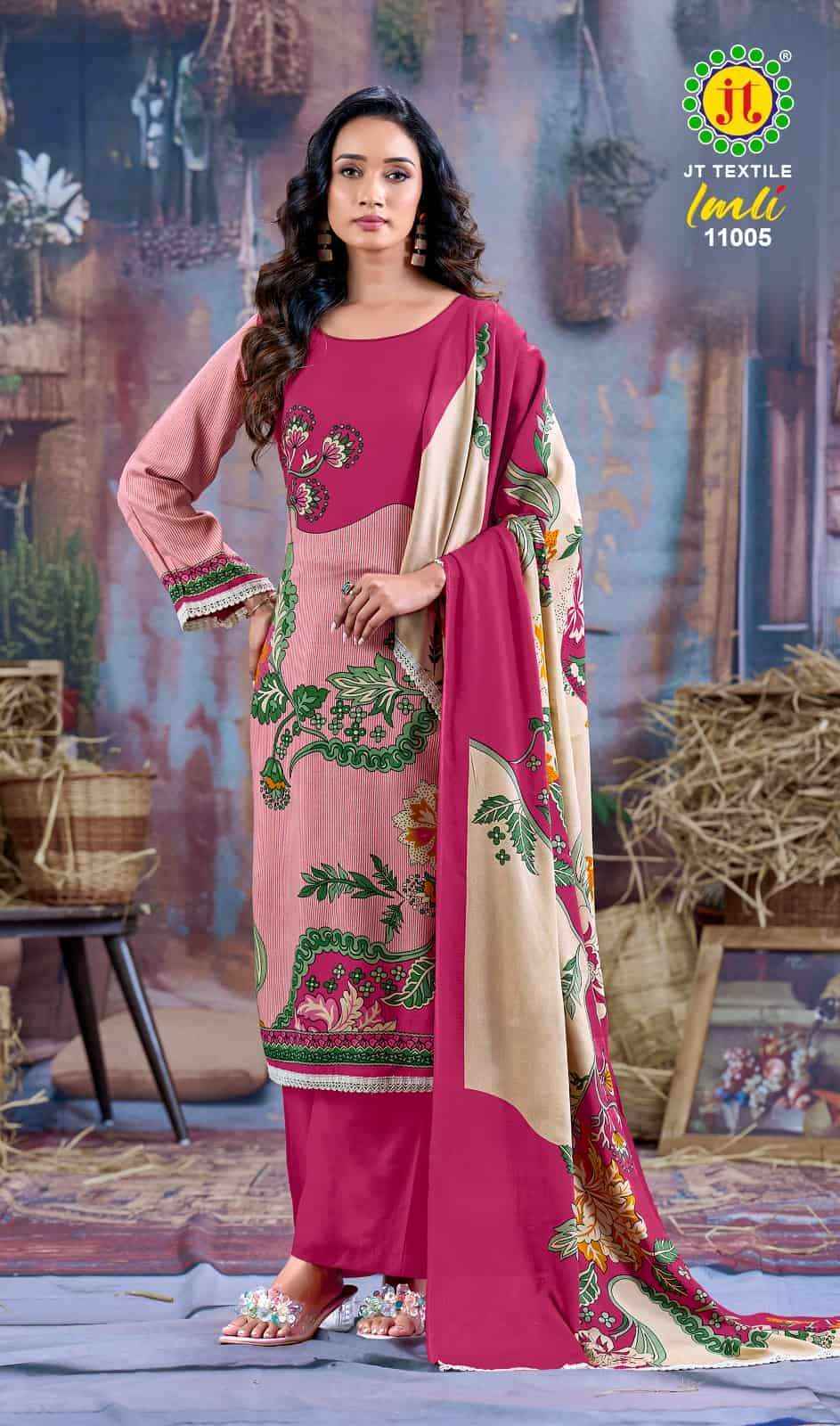 Jt Imli Vol 11 Exclusive Rayon Salwar Kameez Wholesale Rate ( 5 Pcs Catalog )