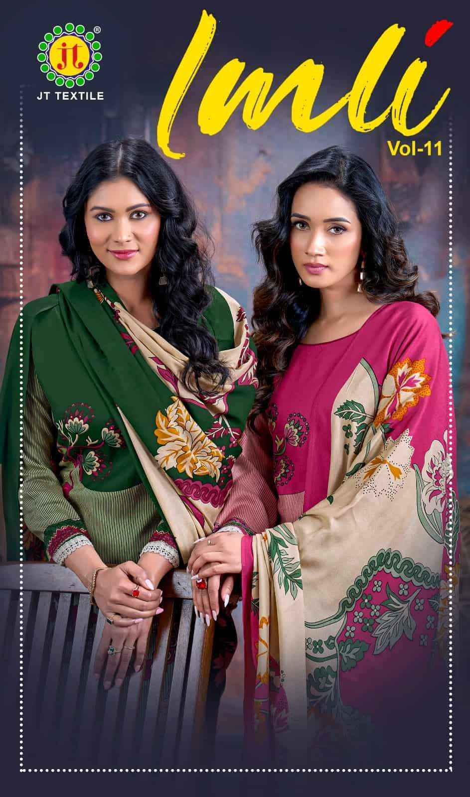 Jt Imli Vol 11 Exclusive Rayon Salwar Kameez Wholesale Rate ( 5 Pcs Catalog )