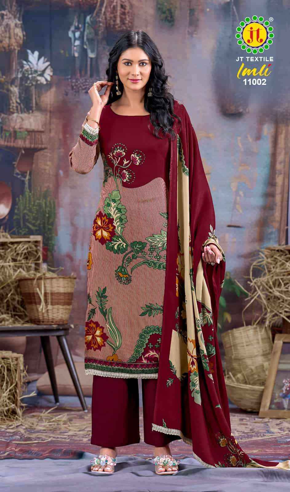 Jt Imli Vol 11 Exclusive Rayon Salwar Kameez Wholesale Rate ( 5 Pcs Catalog )