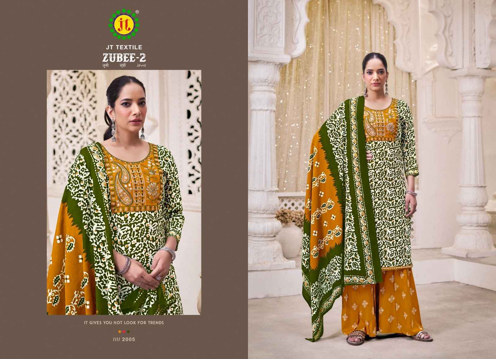 Jt Zubee Vol 2 Rayon Salwar Kameez Wholesale Rate ( 10 Pcs Catalog )