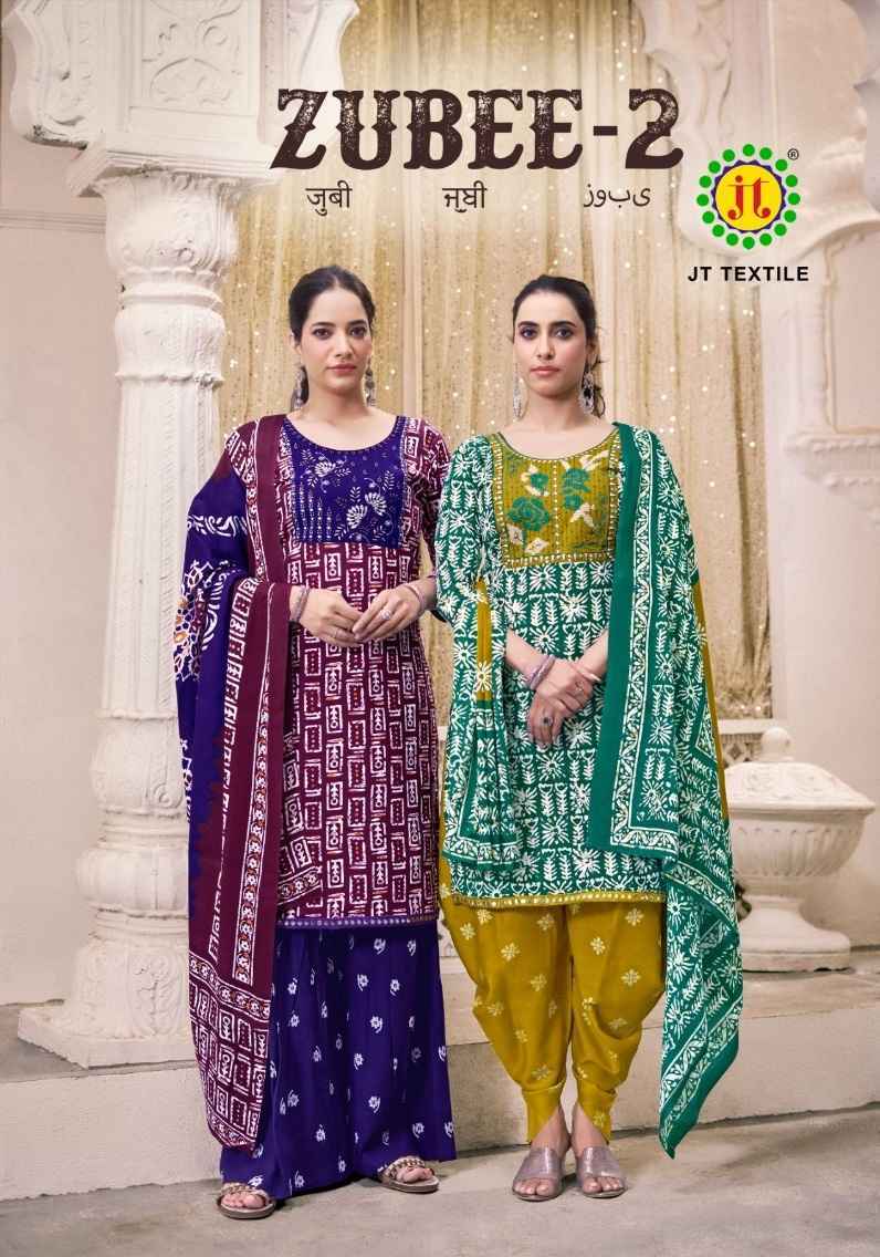Jt Zubee Vol 2 Rayon Salwar Kameez Wholesale Rate ( 10 Pcs Catalog )