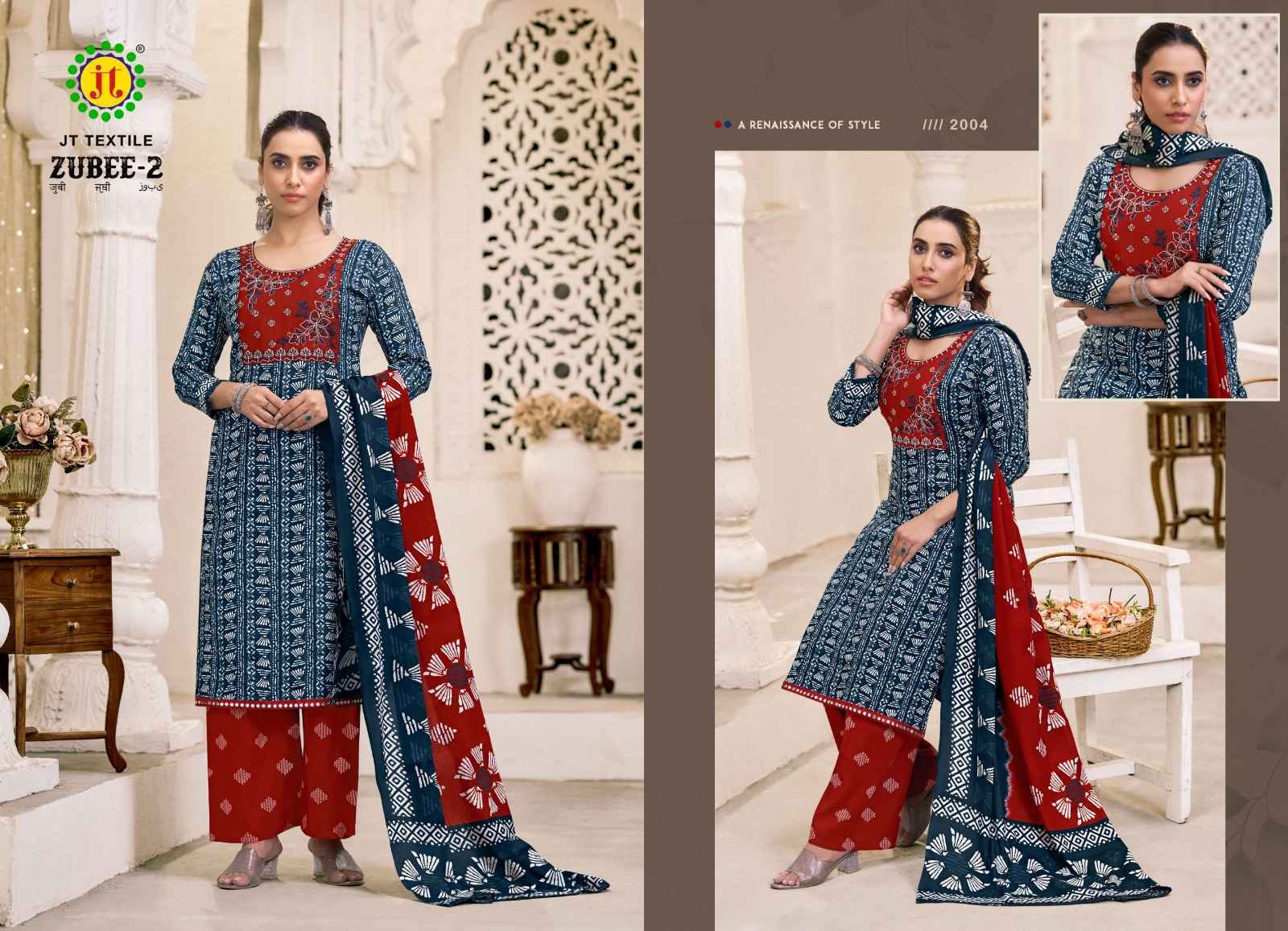 Jt Zubee Vol 2 Rayon Salwar Kameez Wholesale Rate ( 10 Pcs Catalog )