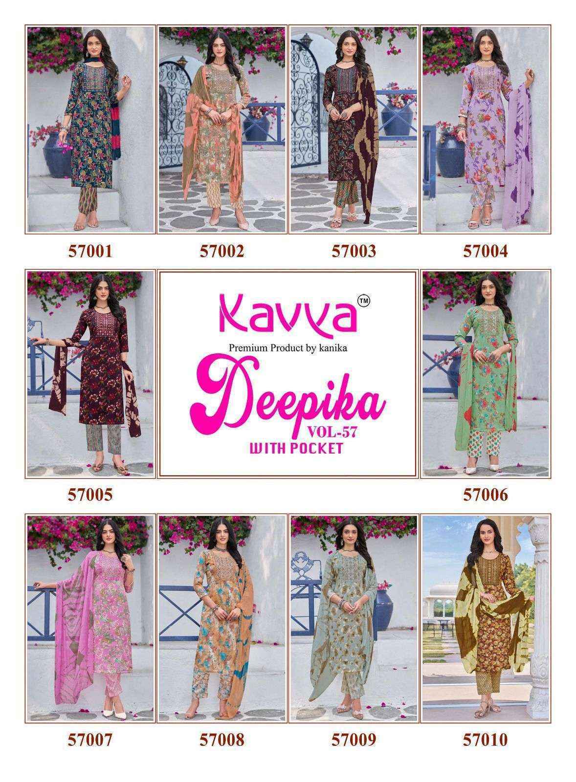 Kavya Deepika Vol 57 Capsule Ready Made Suits Wholesale Price ( 10 Pcs Catalog )