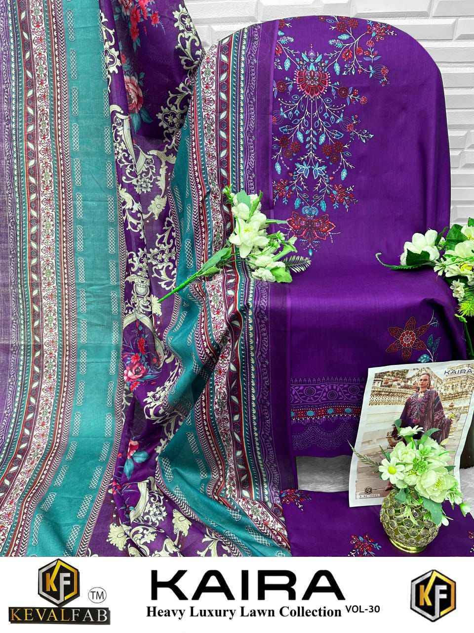 Keval Fab Kaira Vol 30 Lawn Cotton Salwar Kameez Wholesale Rate ( 6 Pcs Catalog )