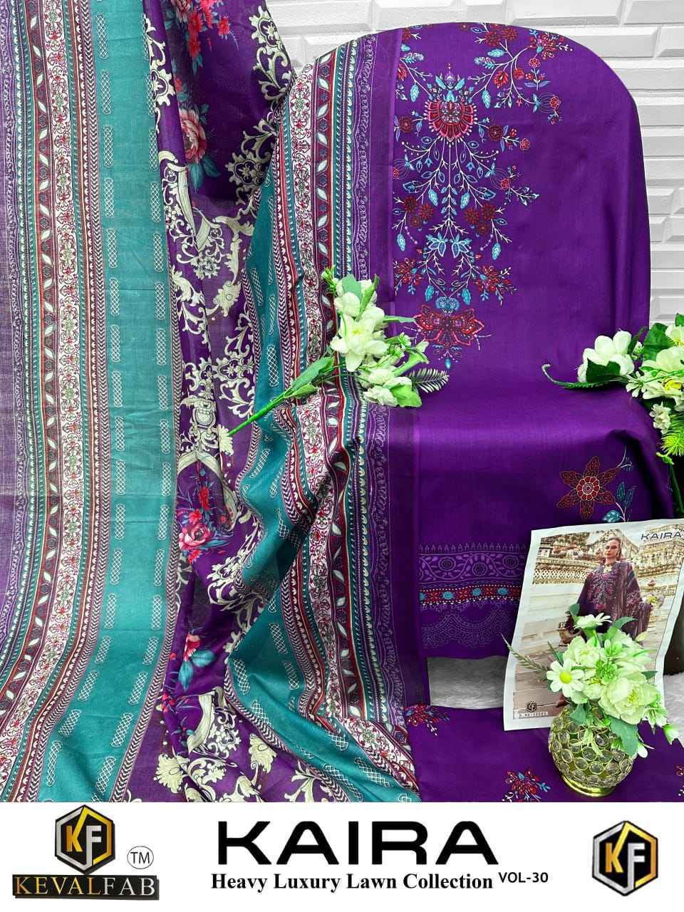 Keval Fab Kaira Vol 30 Lawn Cotton Salwar Kameez Wholesale Rate ( 6 Pcs Catalog )