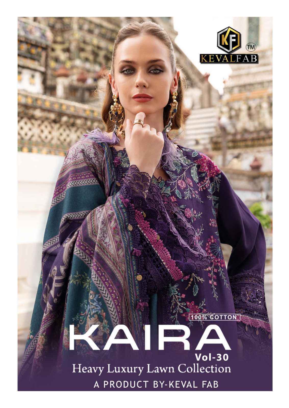 Keval Fab Kaira Vol 30 Lawn Cotton Salwar Kameez Wholesale Rate ( 6 Pcs Catalog )
