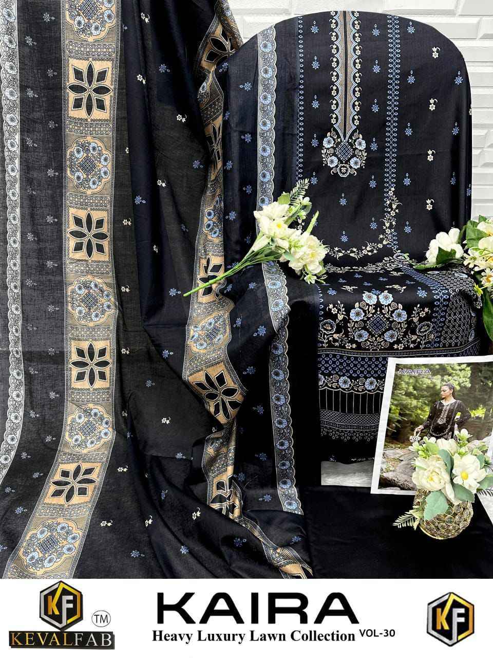 Keval Fab Kaira Vol 30 Lawn Cotton Salwar Kameez Wholesale Rate ( 6 Pcs Catalog )