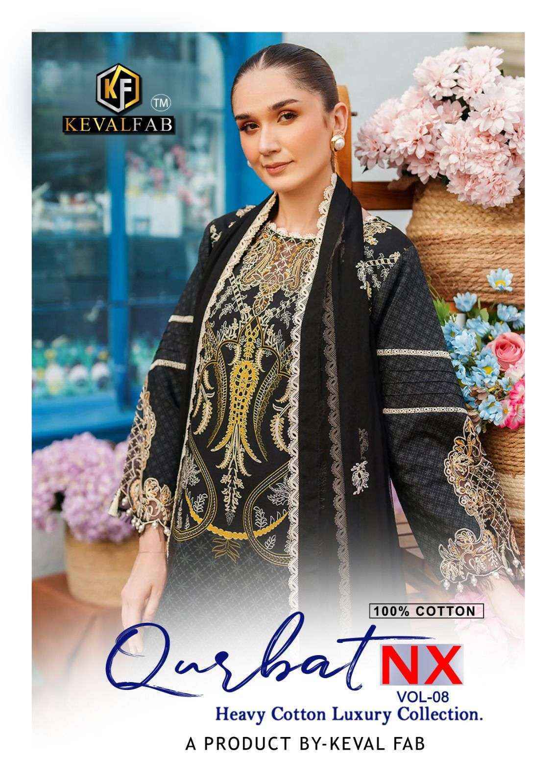 Keval Fab Qurbat Nx Vol 8 Cotton Dress Material Wholesale Market Surat ( 6 pc Cataloge )