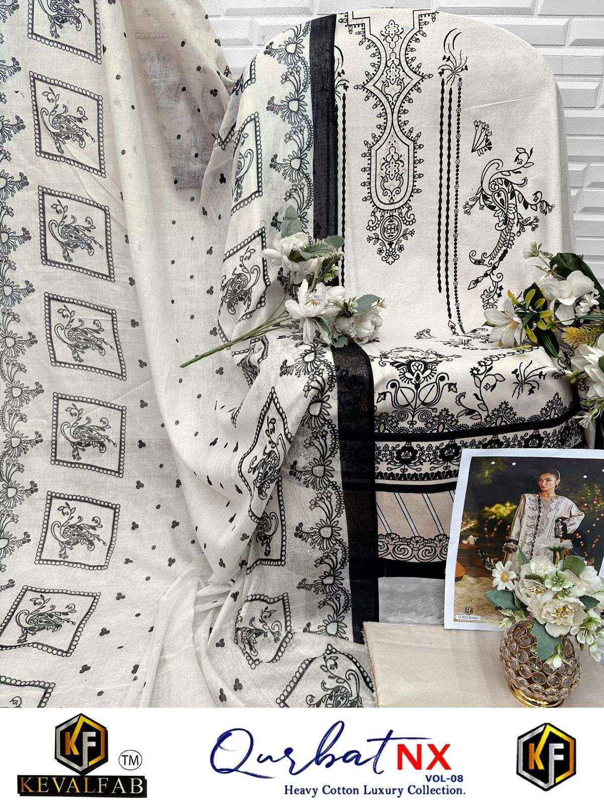 Keval Fab Qurbat Nx Vol 8 Cotton Dress Material Wholesale Market Surat ( 6 pc Cataloge )