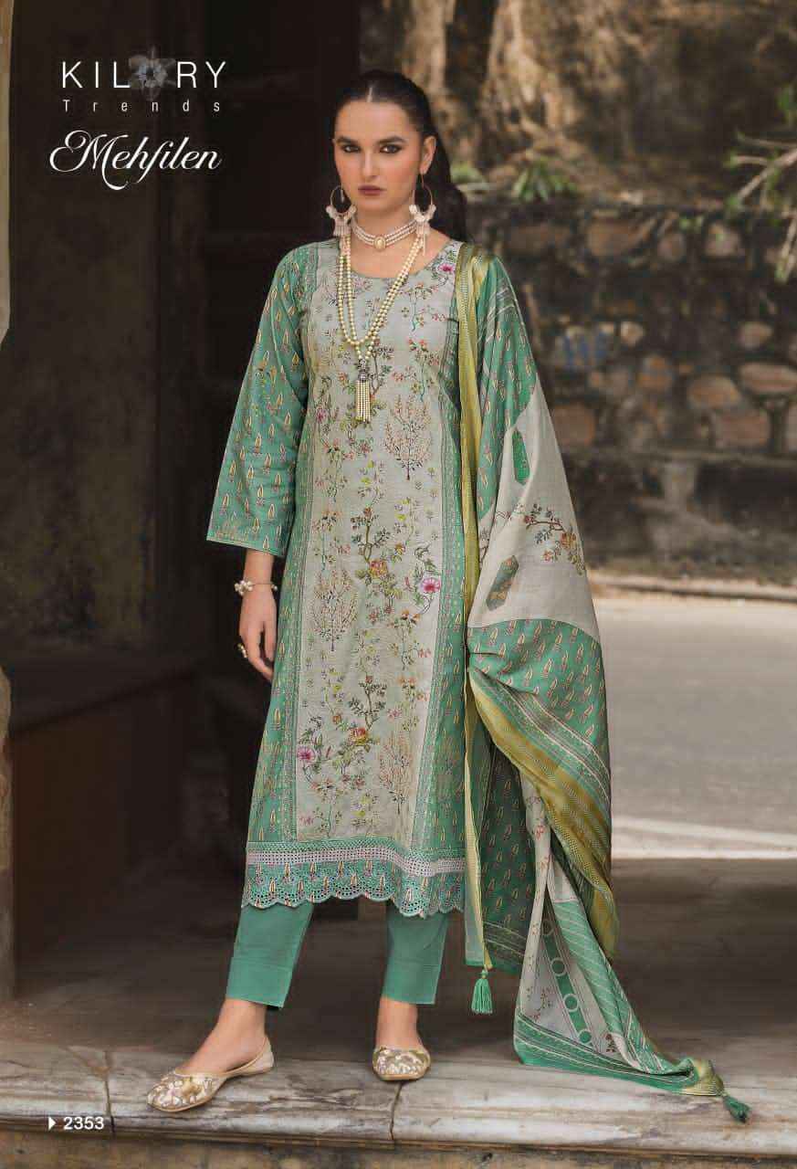 Kilory Mehfilen Pure Lawn Cotton Dress Material Wholesale Price ( 6 Pcs Catalogue )