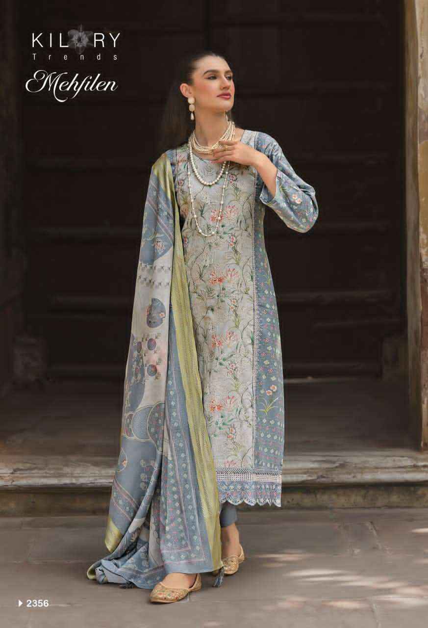 Kilory Mehfilen Pure Lawn Cotton Dress Material Wholesale Price ( 6 Pcs Catalogue )