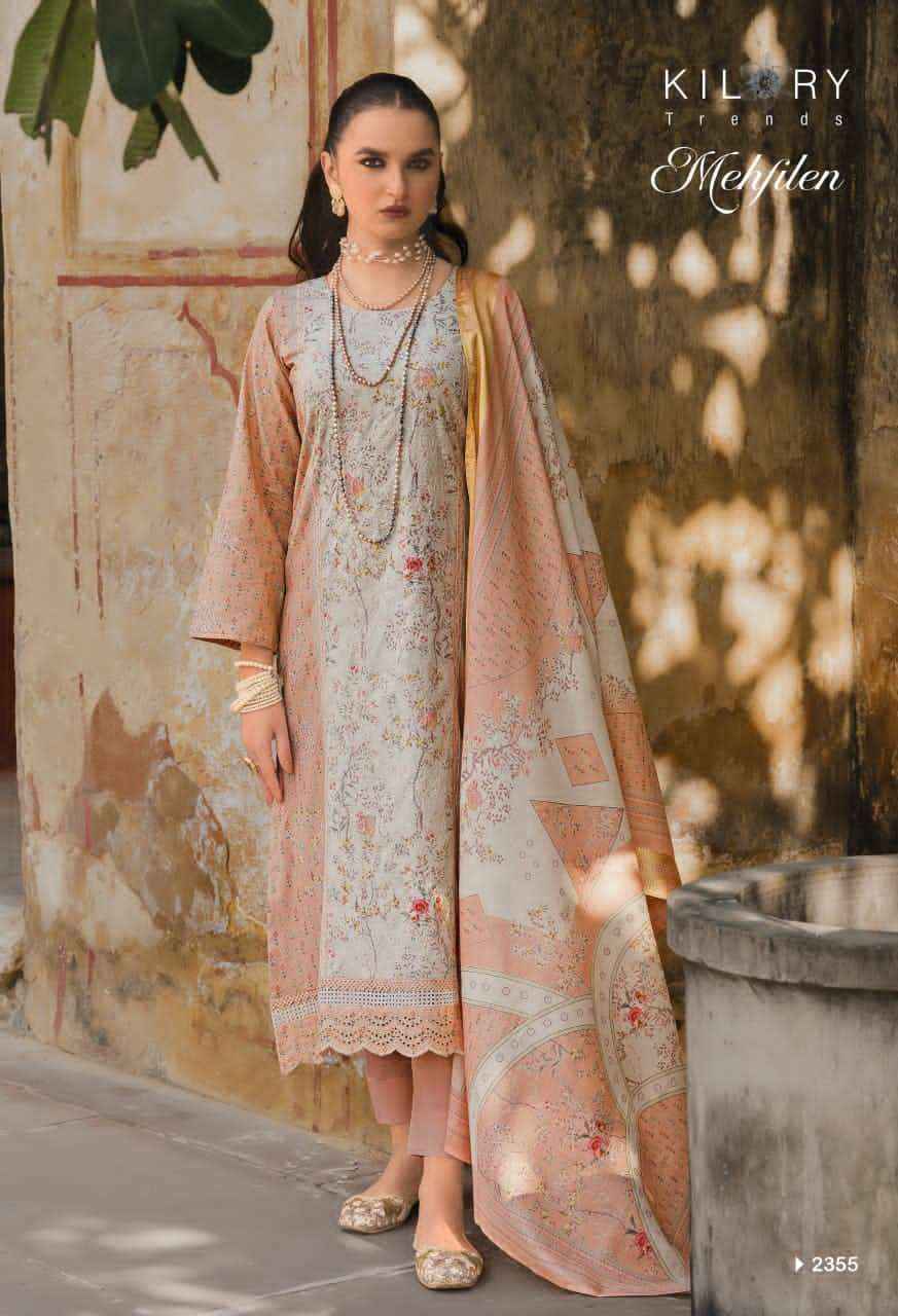 Kilory Mehfilen Pure Lawn Cotton Dress Material Wholesale Price ( 6 Pcs Catalogue )