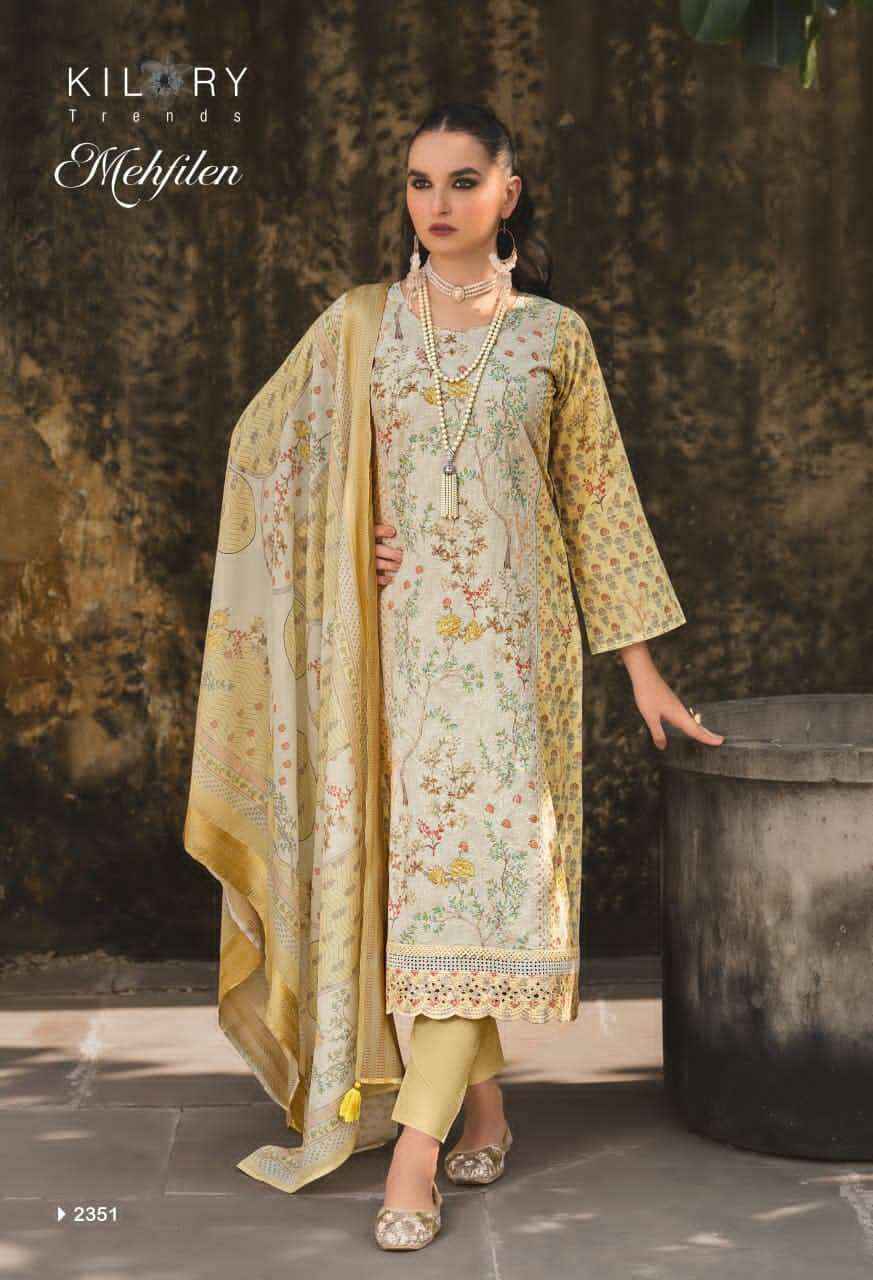 Kilory Mehfilen Pure Lawn Cotton Dress Material Wholesale Price ( 6 Pcs Catalogue )