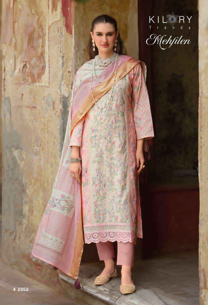 Kilory Mehfilen Pure Lawn Cotton Dress Material Wholesale Price ( 6 Pcs Catalogue )