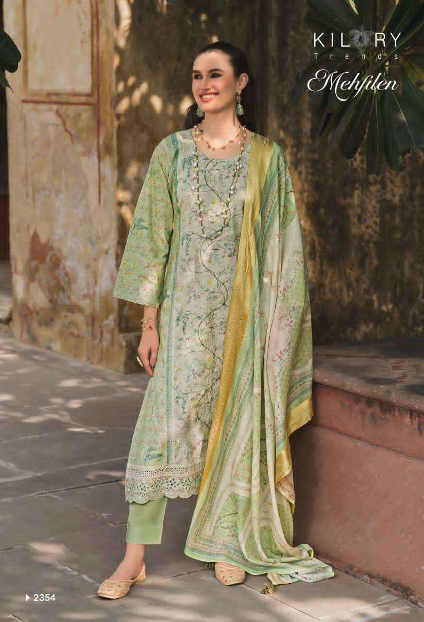 Kilory Mehfilen Pure Lawn Cotton Dress Material Wholesale Price ( 6 Pcs Catalogue )