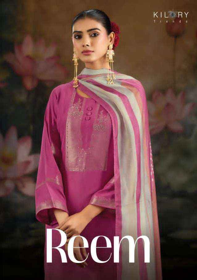 Kilory Trends Reem Pure Muslin Silk Dress Material Surat Market Wholesale ( 4 Pcs Catalogue )