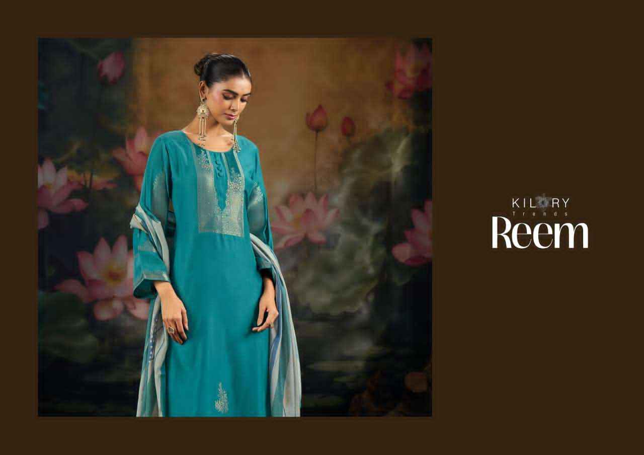 Kilory Trends Reem Pure Muslin Silk Dress Material Surat Market Wholesale ( 4 Pcs Catalogue )