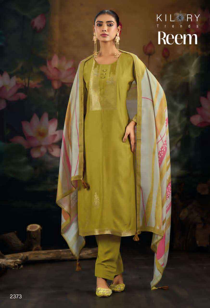 Kilory Trends Reem Pure Muslin Silk Dress Material Surat Market Wholesale ( 4 Pcs Catalogue )