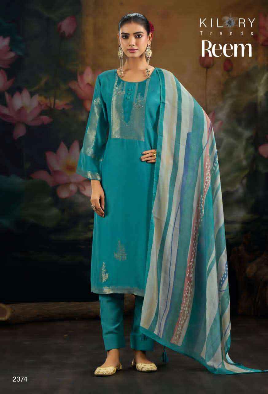 Kilory Trends Reem Pure Muslin Silk Dress Material Surat Market Wholesale ( 4 Pcs Catalogue )