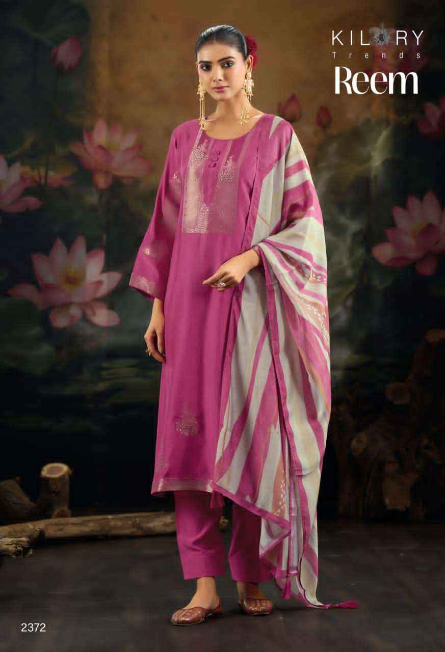 Kilory Trends Reem Pure Muslin Silk Dress Material Surat Market Wholesale ( 4 Pcs Catalogue )