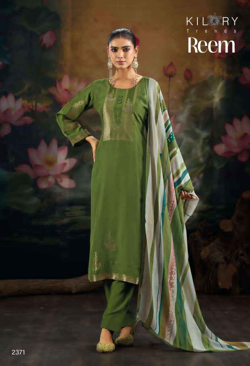 Kilory Trends Reem Pure Muslin Silk Dress Material Surat Market Wholesale ( 4 Pcs Catalogue )