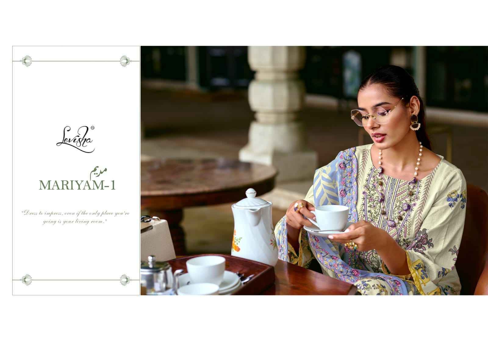 Levisha Mariyam Vol 1 Lawn Cotton Salwar Kameez Wholesale Rate ( 8 Pcs Catalog )