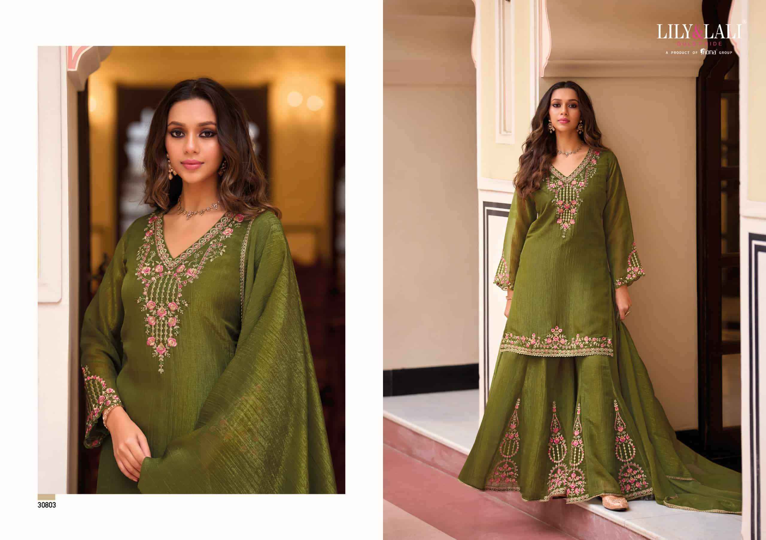 Lily And Lali Ruvikaa Exclusive Designer Palazzo Dress Latest Wholesale Rate ( 4 Pcs Catalog )