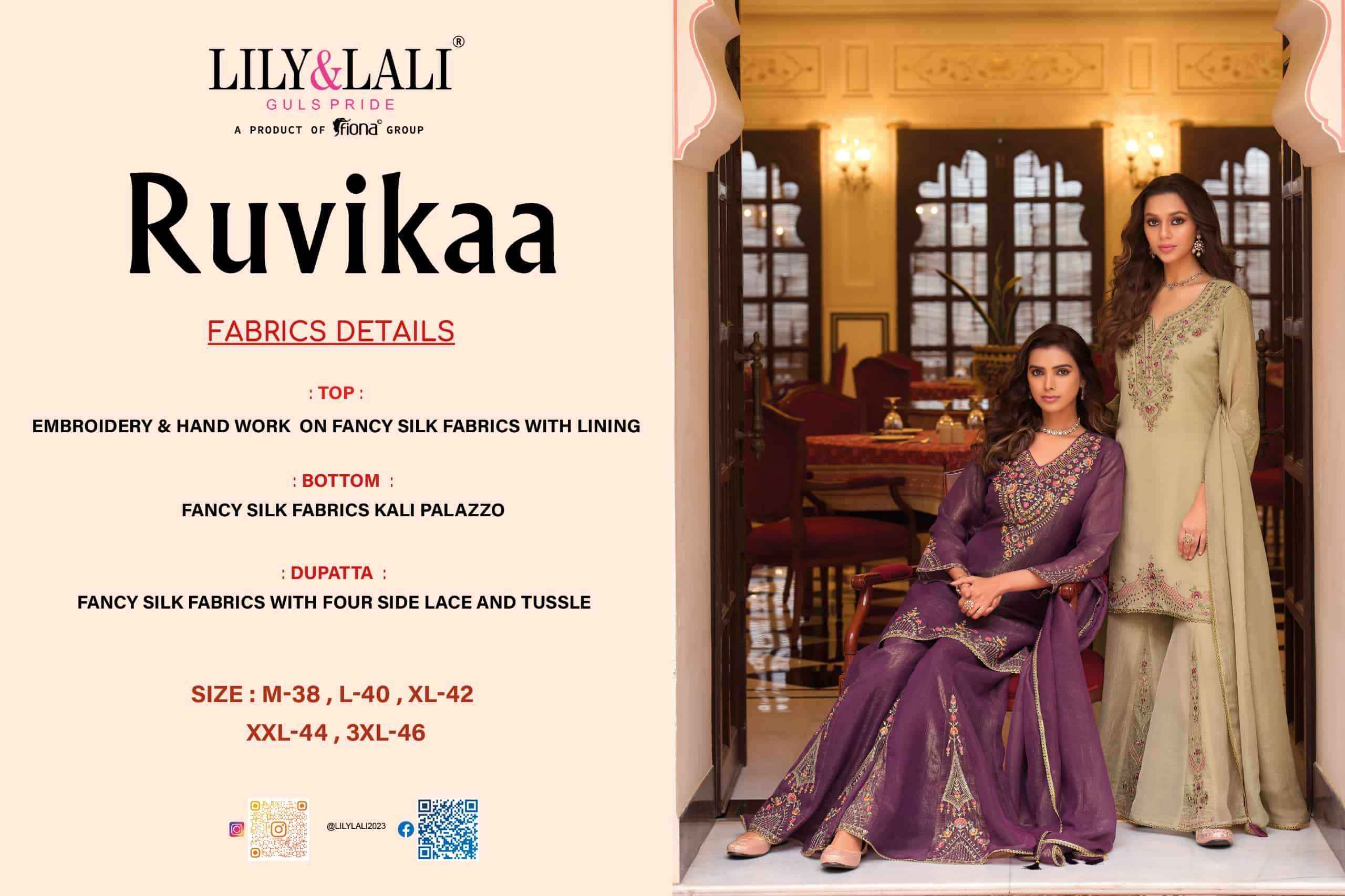 Lily And Lali Ruvikaa Exclusive Designer Palazzo Dress Latest Wholesale Rate ( 4 Pcs Catalog )