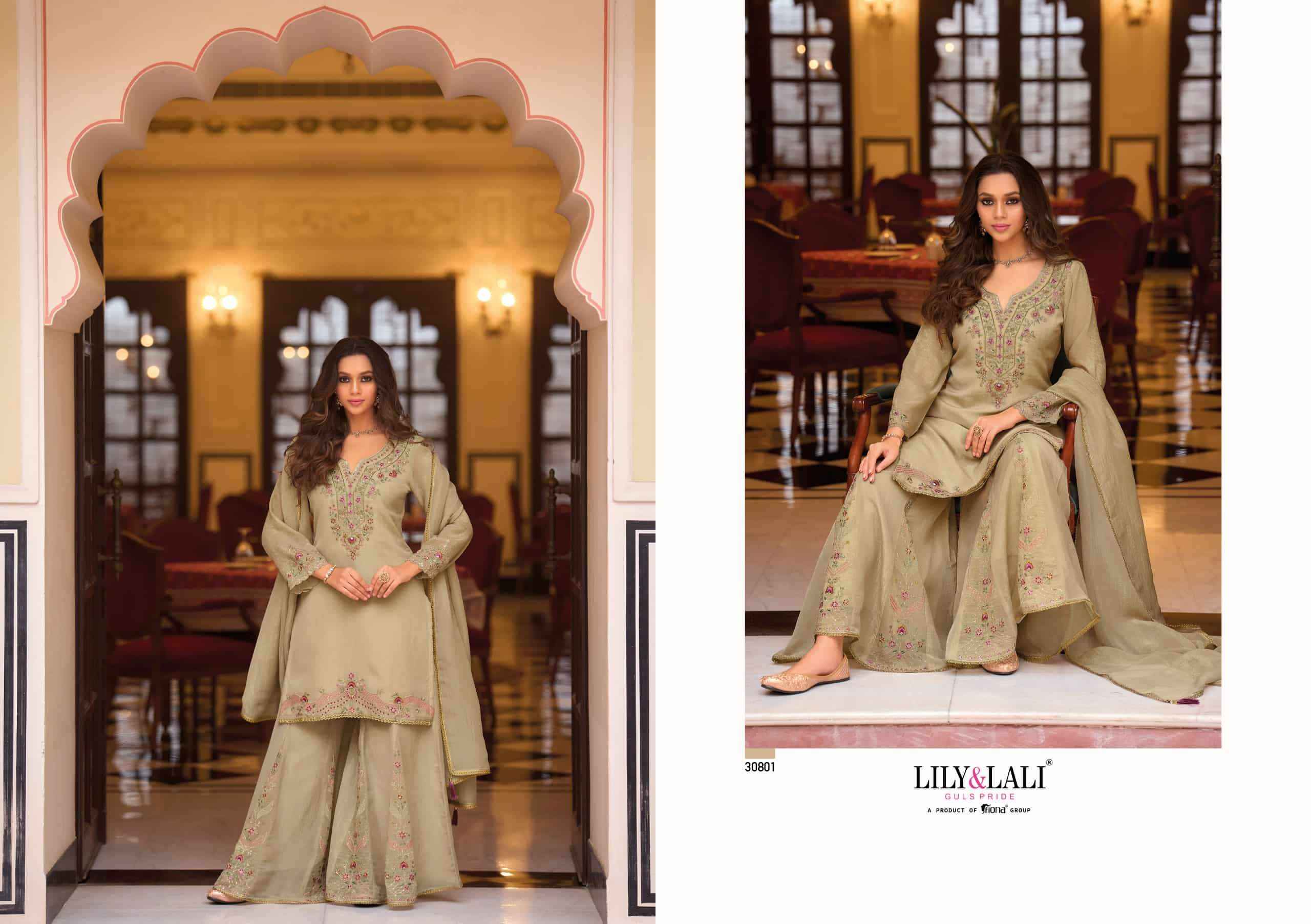Lily And Lali Ruvikaa Exclusive Designer Palazzo Dress Latest Wholesale Rate ( 4 Pcs Catalog )