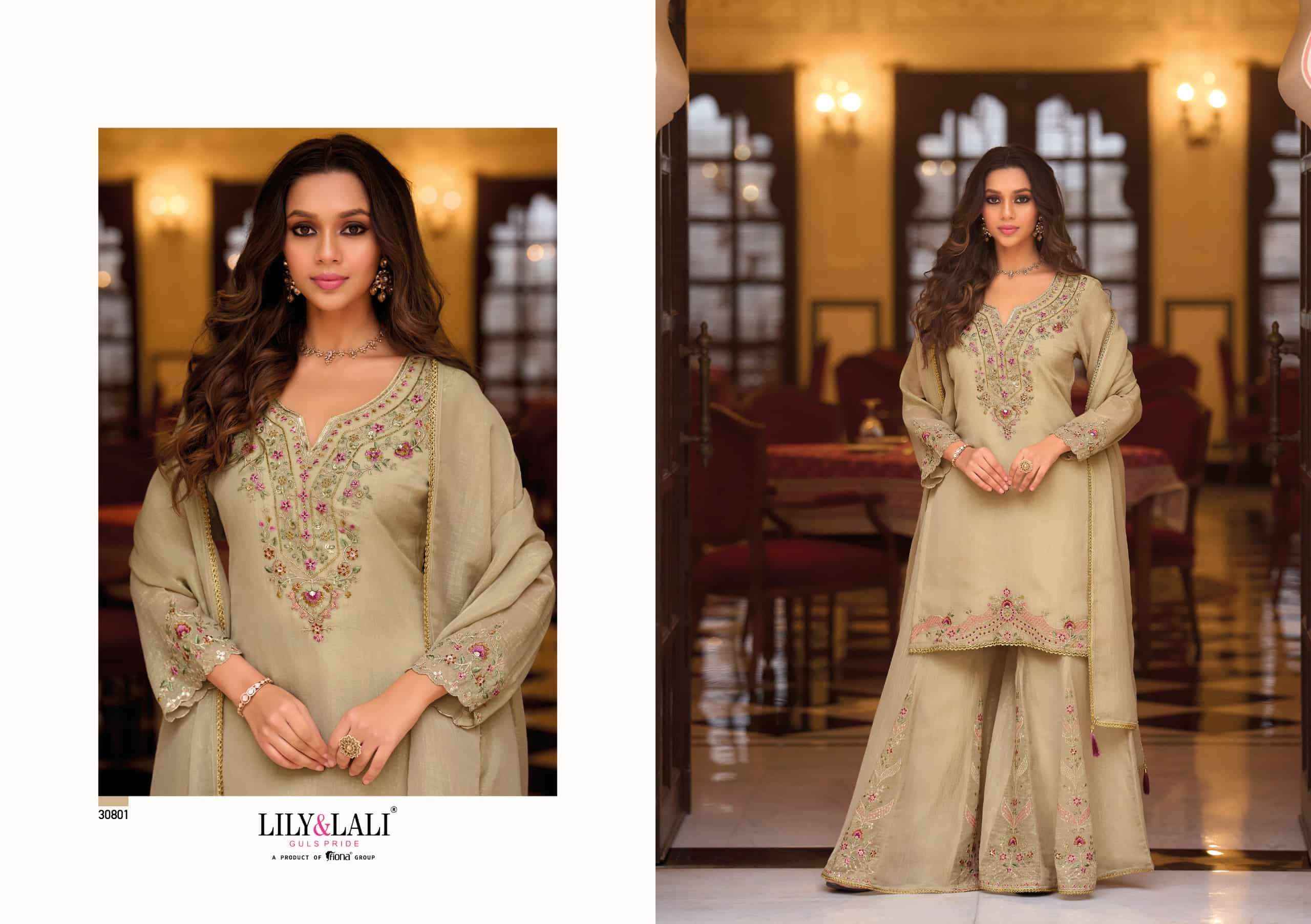 Lily And Lali Ruvikaa Exclusive Designer Palazzo Dress Latest Wholesale Rate ( 4 Pcs Catalog )