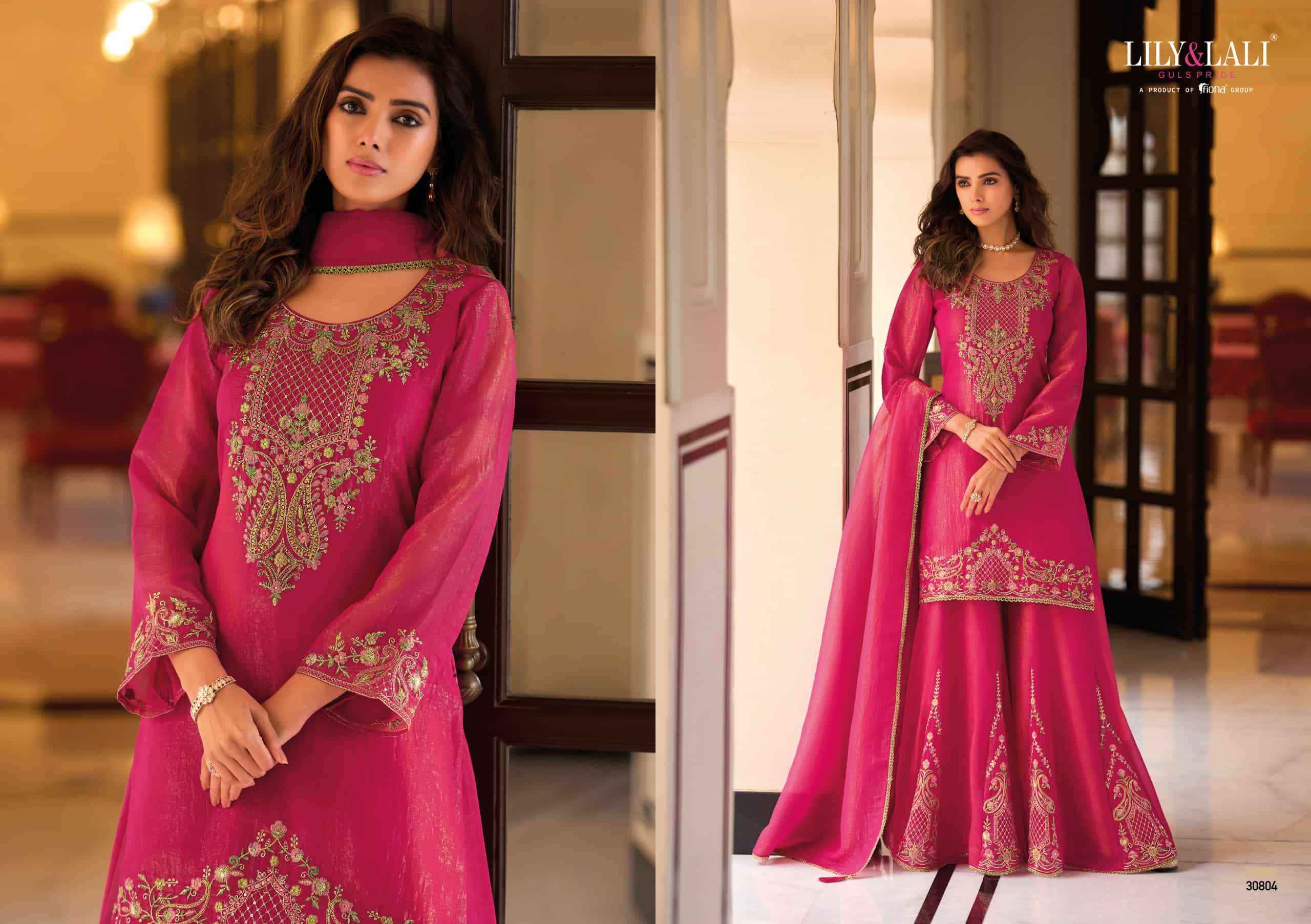 Lily And Lali Ruvikaa Exclusive Designer Palazzo Dress Latest Wholesale Rate ( 4 Pcs Catalog )