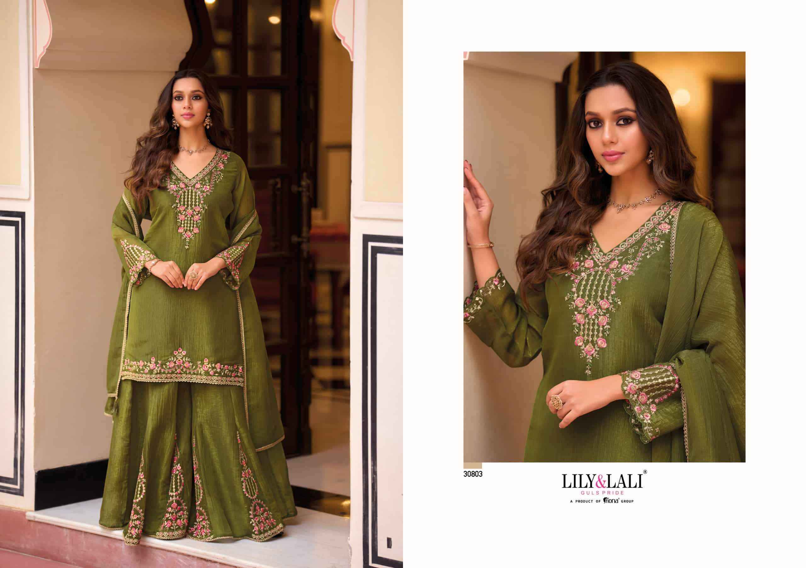 Lily And Lali Ruvikaa Exclusive Designer Palazzo Dress Latest Wholesale Rate ( 4 Pcs Catalog )