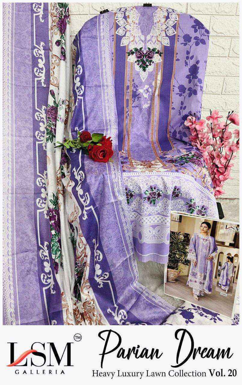 LSM Galleria Parian Dream Vol 20 Lawn Dress Material Wholesale Price ( 6 pcs Catalogue )
