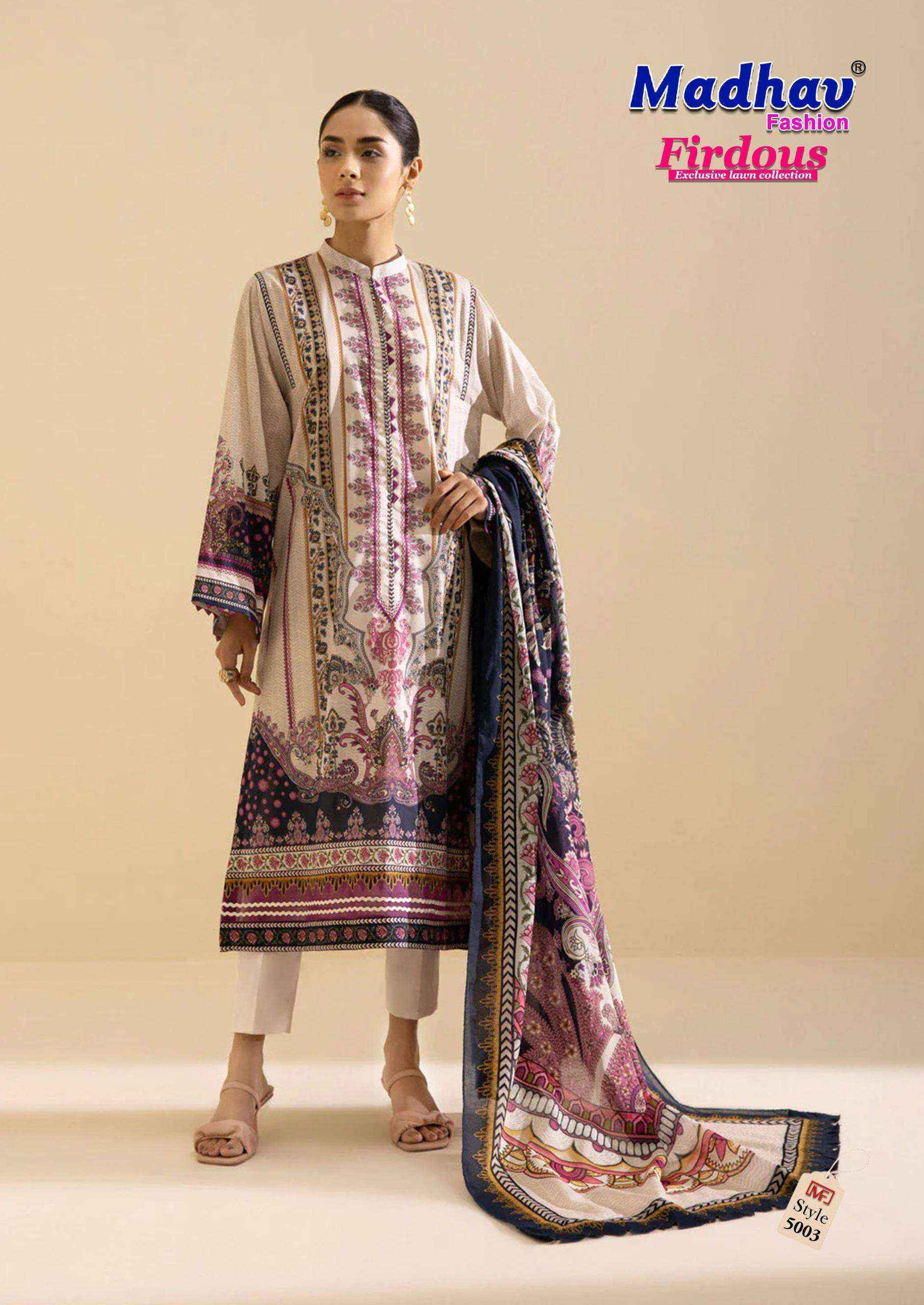 Madhav Fashion Firdous Vol 5 Cotton Salwar Kameez Wholesale Rate ( 6 Pcs Catalog )