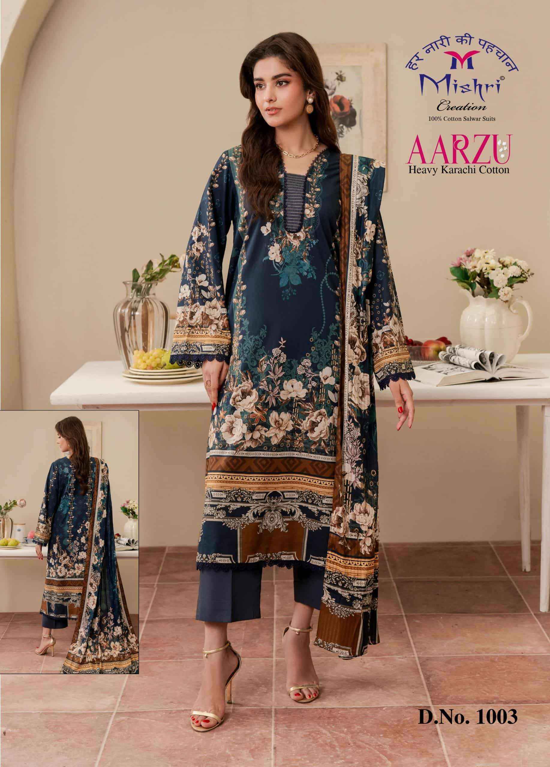 Mishri Aarzu Vol 1 Printed Karachi Cotton Salwar Kameez Wholesale Rate ( 6 Pcs Catalog )