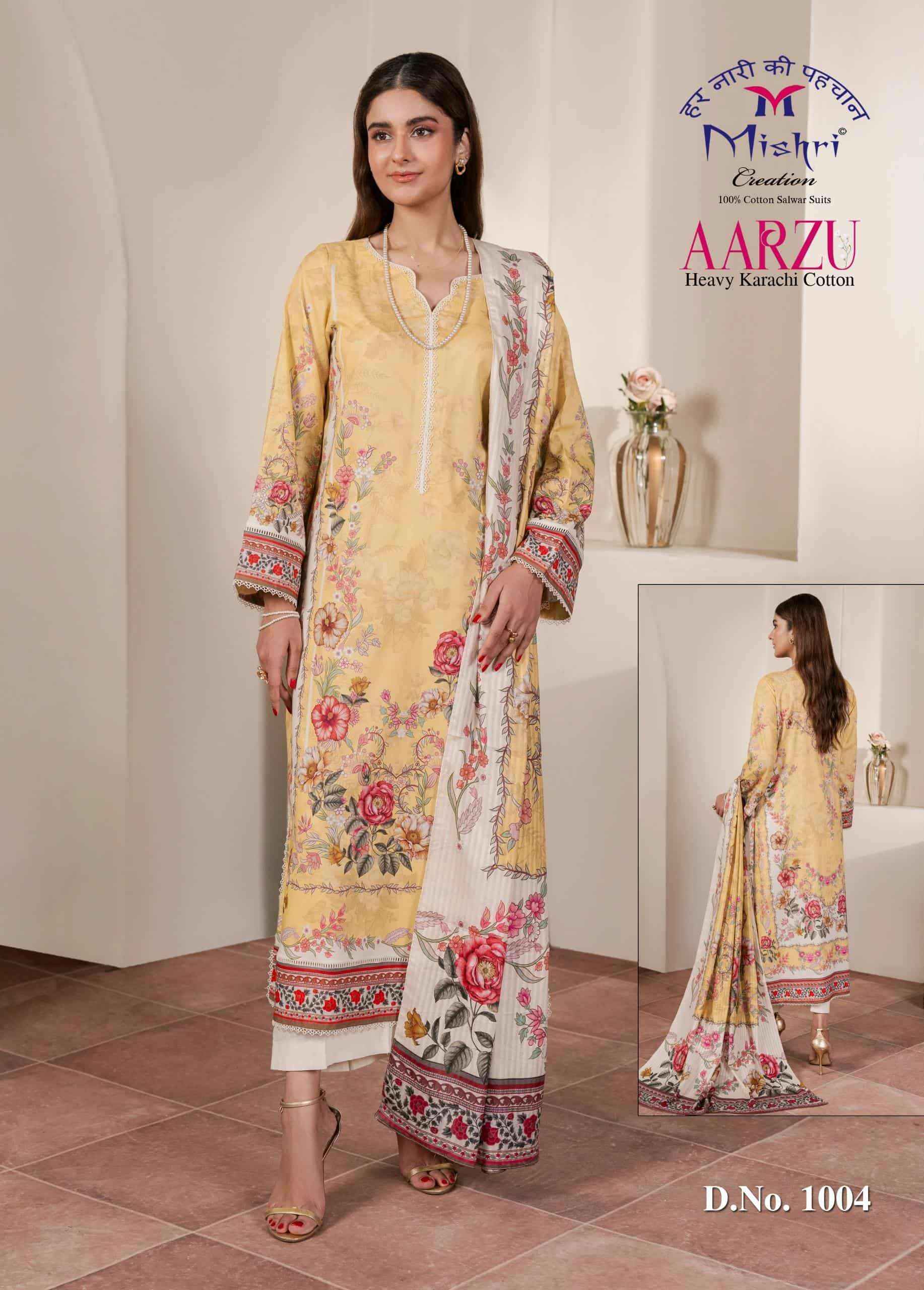 Mishri Aarzu Vol 1 Printed Karachi Cotton Salwar Kameez Wholesale Rate ( 6 Pcs Catalog )