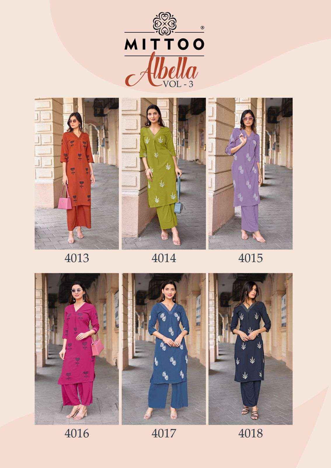 Mittoo Albella Vol 3 Premium Wear Long Cord Suit Wholesale Rate ( 6 Pcs Catalog )